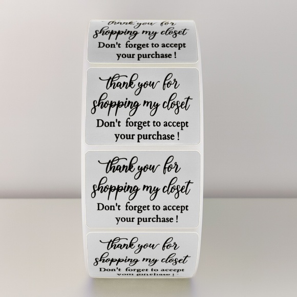 Thank You For Shopping My Closet Stickers Poshmark Labels - Picture 11 of 11